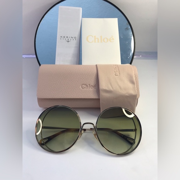 New Authentic Chloe Gold & Green Round Sunglasses HANAH COLLECTION main image 11